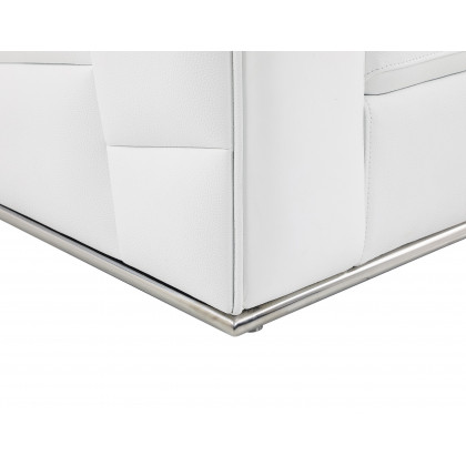 GUF 998 Right Facing Sectional Sofa - White, Genuine Italian Leather