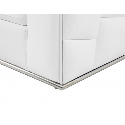 GUF 998 Left Facing Sectional - White, Genuine Italian Leather