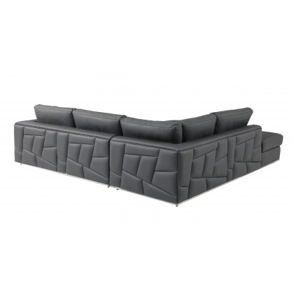 GUF 998 Left Facing Sectional - Dark Gray, Genuine Italian Leather