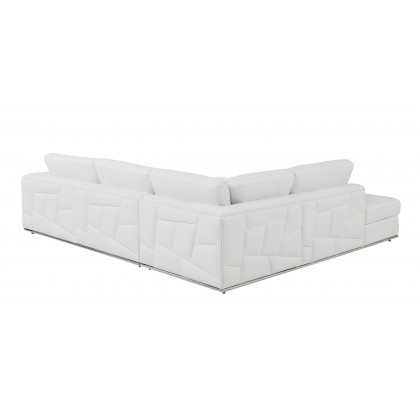 GUF 998 Left Facing Sectional - White, Genuine Italian Leather