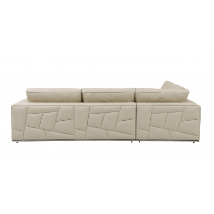 GUF 998 Left Facing Sectional - Cream, Genuine Italian Leather