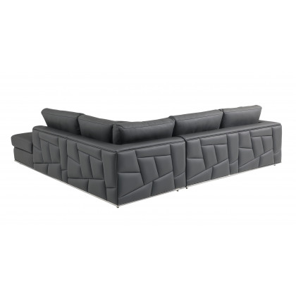 GUF 998 Right Facing Sectional Sofa - Dark Gray, Genuine Italian Leather