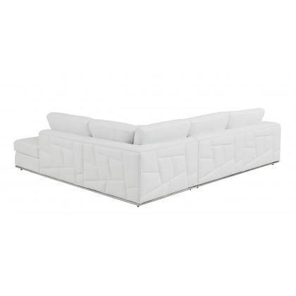 GUF 998 Right Facing Sectional Sofa - White, Genuine Italian Leather