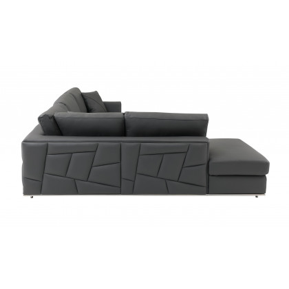 GUF 998 Left Facing Sectional - Dark Gray, Genuine Italian Leather