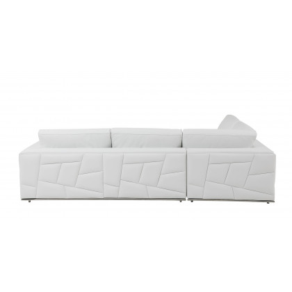 GUF 998 Left Facing Sectional - White, Genuine Italian Leather