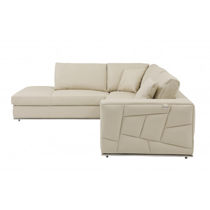 GUF 998 Left Facing Sectional - Cream, Genuine Italian Leather