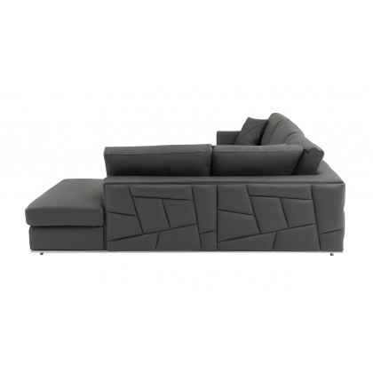 GUF 998 Right Facing Sectional Sofa - Dark Gray, Genuine Italian Leather
