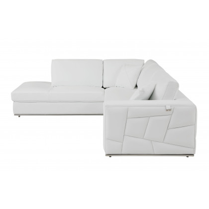 GUF 998 Left Facing Sectional - White, Genuine Italian Leather
