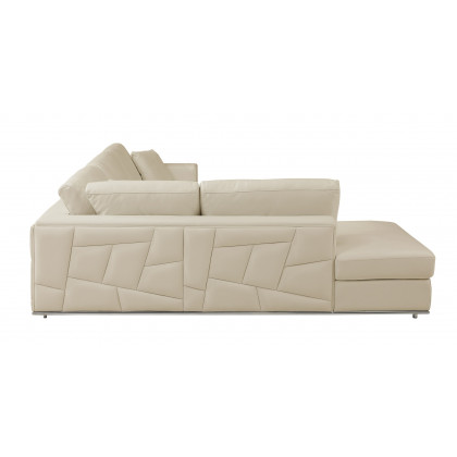 GUF 998 Left Facing Sectional - Cream, Genuine Italian Leather