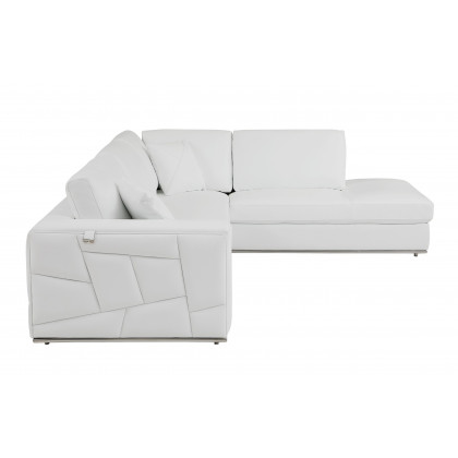 GUF 998 Right Facing Sectional Sofa - White, Genuine Italian Leather