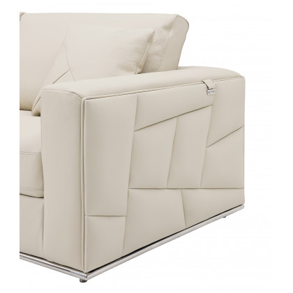 GUF 998 Left Facing Sectional - Cream, Genuine Italian Leather