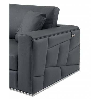 GUF 998 Left Facing Sectional - Dark Gray, Genuine Italian Leather