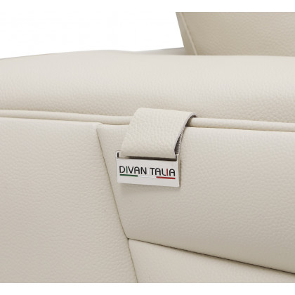 GUF 998 Left Facing Sectional - Cream, Genuine Italian Leather