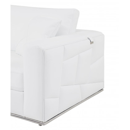 GUF 998 Left Facing Sectional - White, Genuine Italian Leather