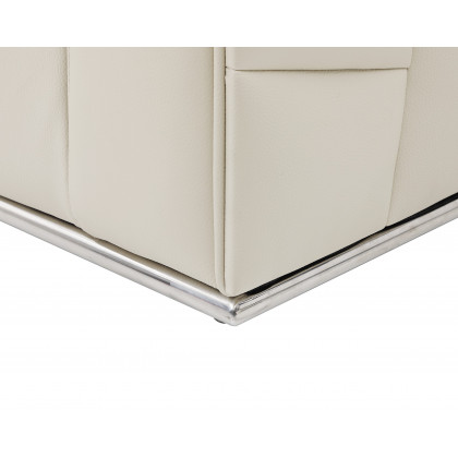 GUF 998 Left Facing Sectional - Cream, Genuine Italian Leather