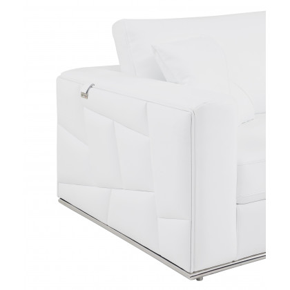 GUF 998 Right Facing Sectional Sofa - White, Genuine Italian Leather