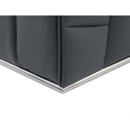 GUF 998 Left Facing Sectional - Dark Gray, Genuine Italian Leather
