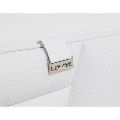 GUF 998 Left Facing Sectional - White, Genuine Italian Leather
