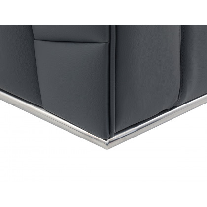GUF 998 Right Facing Sectional Sofa - Dark Gray, Genuine Italian Leather