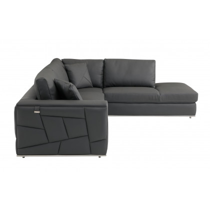 GUF 998 Right Facing Sectional Sofa - Dark Gray, Genuine Italian Leather