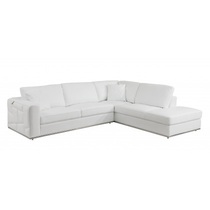 GUF 998 Right Facing Sectional Sofa - White, Genuine Italian Leather