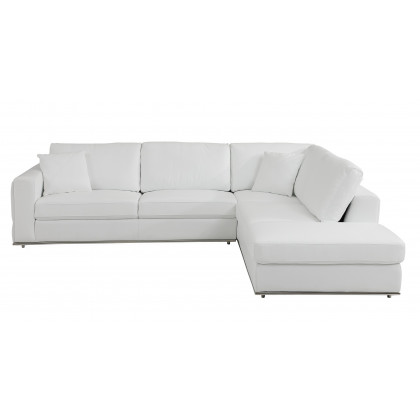 GUF 998 Right Facing Sectional Sofa - White, Genuine Italian Leather