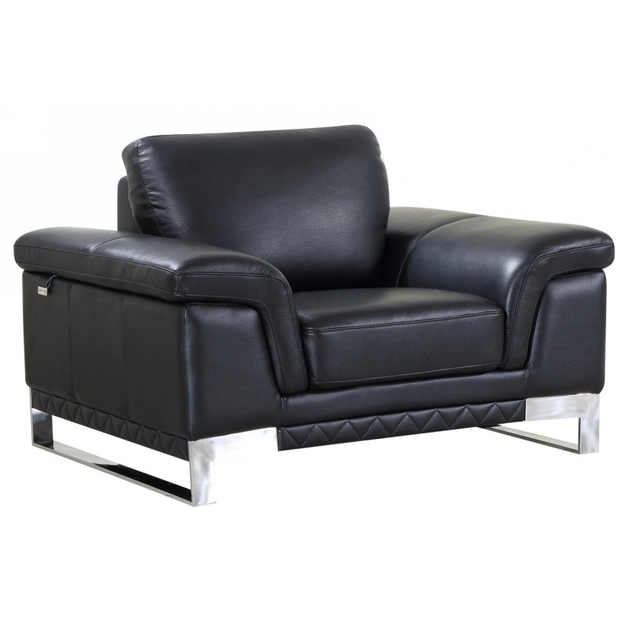 GUF 411 Armchair - Black, Genuine Italian Leather