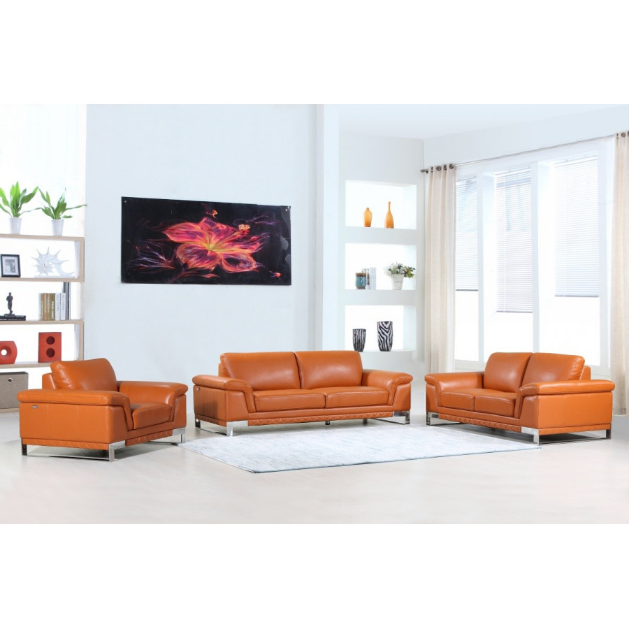 GUF 411 Sofa Set - Camel, Genuine Italian Leather
