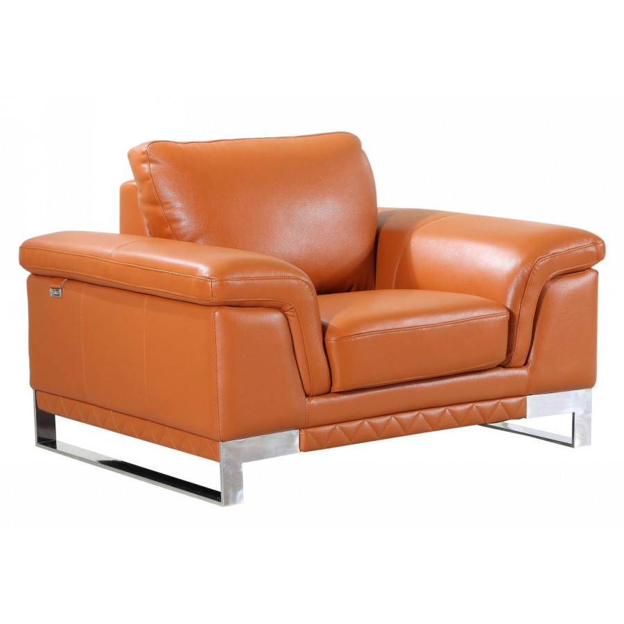 GUF 411 Armchair - Camel, Genuine Italian Leather