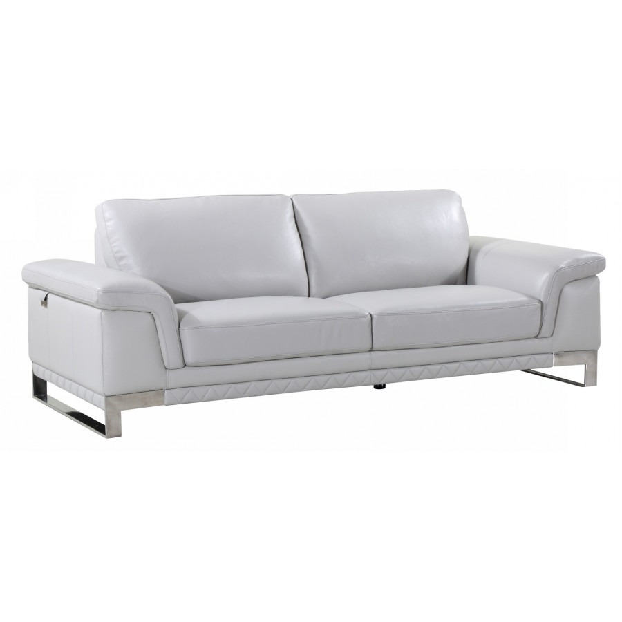 GUF 411 Sofa - Light Gray, Genuine Italian Leather