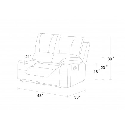 GUF 9241 Sectional - Black, Leather Air
