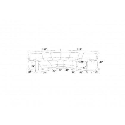 GUF - 9906 Sectional With Power Recliners in Brown, Chanille