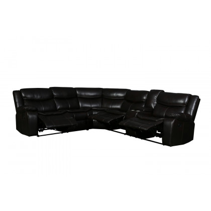 GUF 6967 Reclining Sectional - Brown, Leather Air