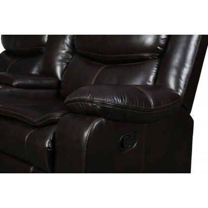 GUF 6967 Reclining Sectional - Brown, Leather Air