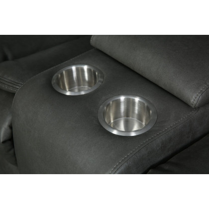 GUF 6967 Reclining Sectional - Gray, Leather Air