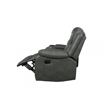 GUF 6967 Reclining Sectional - Gray, Leather Air