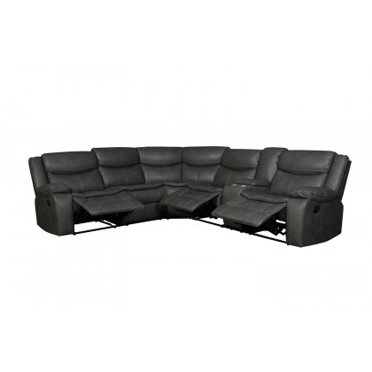 GUF 6967 Reclining Sectional - Gray, Leather Air