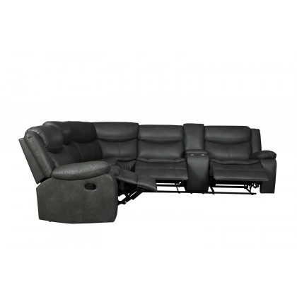 GUF 6967 Reclining Sectional - Gray, Leather Air