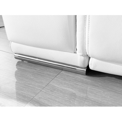 GUF 9762 3 Power Reclining 6pc Sectional with 1 Console - White, Genuine Italian Leather