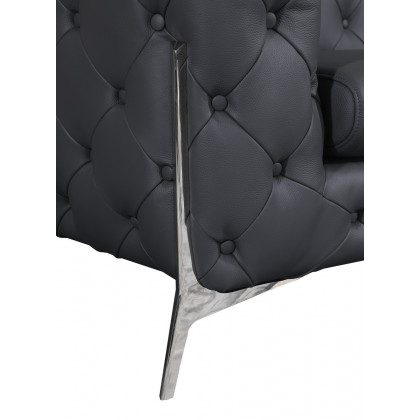 GUF 970 Sofa with Loveseat - Dark Gray, Genuine Italian Leather