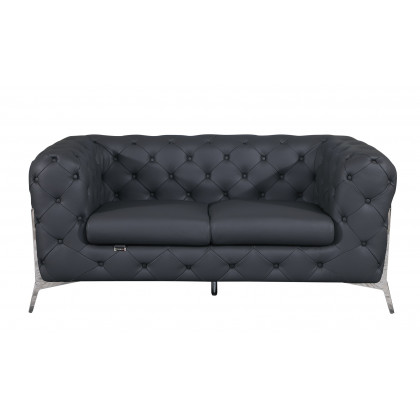 GUF 970 Sofa with Loveseat - Dark Gray, Genuine Italian Leather