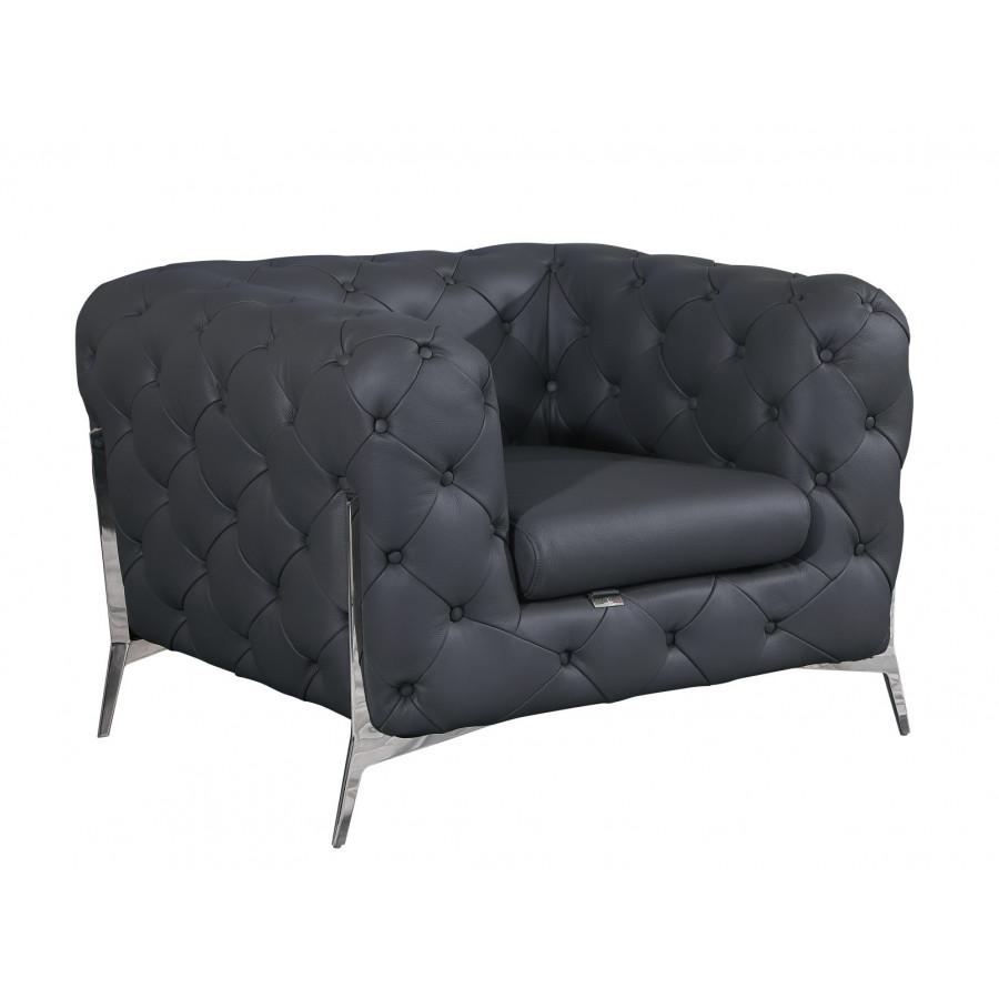 GUF 970 Armchair - Dark Gray, Genuine Italian Leather