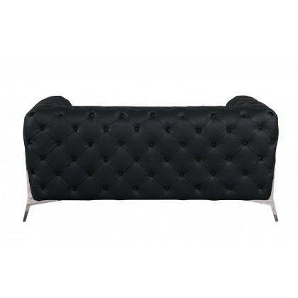 GUF 970 Sofa with Loveseat - Black, Genuine Italian Leather