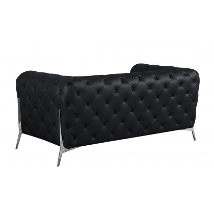 GUF 970 Sofa with Loveseat - Black, Genuine Italian Leather
