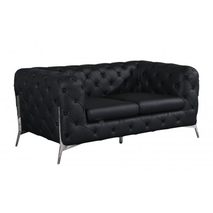 GUF 970 Sofa with Loveseat - Black, Genuine Italian Leather