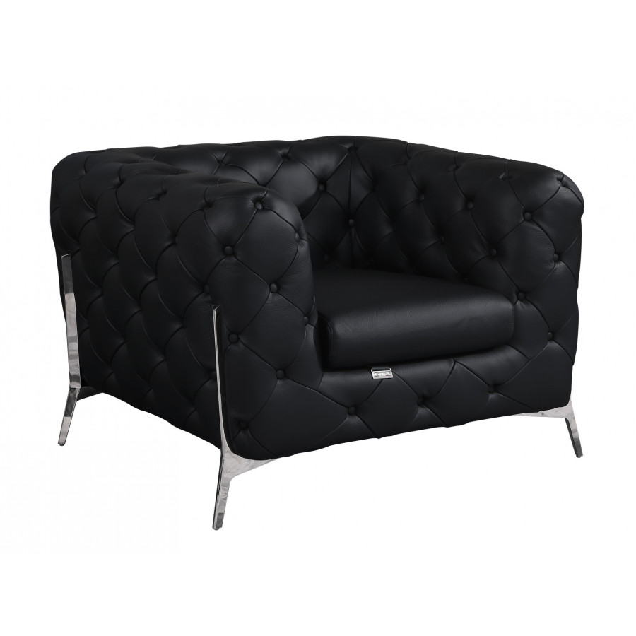 GUF 970 Armchair - Black, Genuine Italian Leather