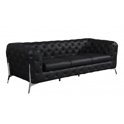 GUF 970 Sofa with Loveseat - Black, Genuine Italian Leather