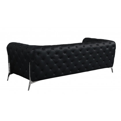 GUF 970 Sofa with Loveseat - Black, Genuine Italian Leather