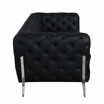 GUF 970 Sofa with Loveseat - Black, Genuine Italian Leather