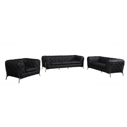 GUF 970 Sofa Set - Black, Genuine Italian Leather